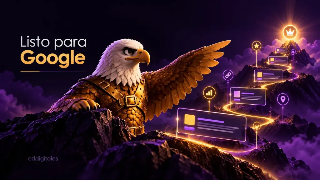 El águila de CD Digitales señala el camino de un sitio web hacia los primeros resultados de Google: estrategia SEO y posicionamiento